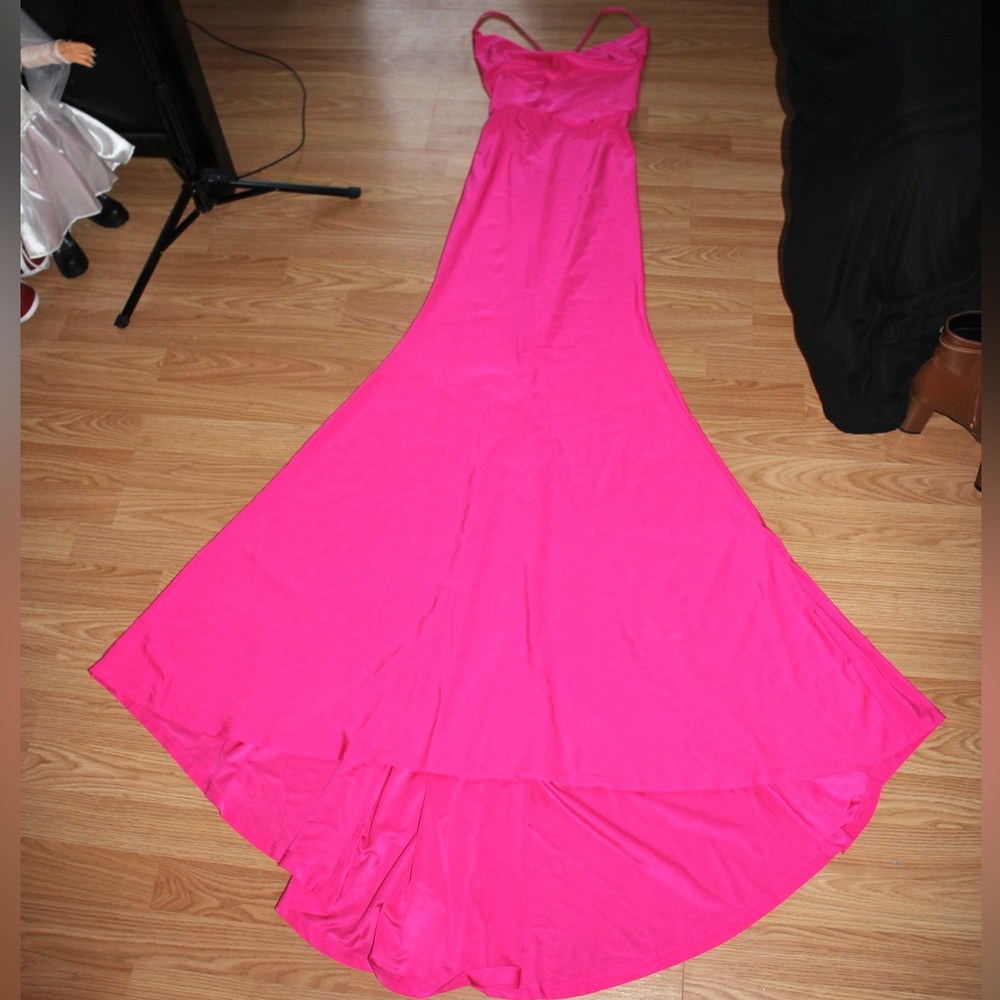 Hot Pink Mermaid Prom Dress